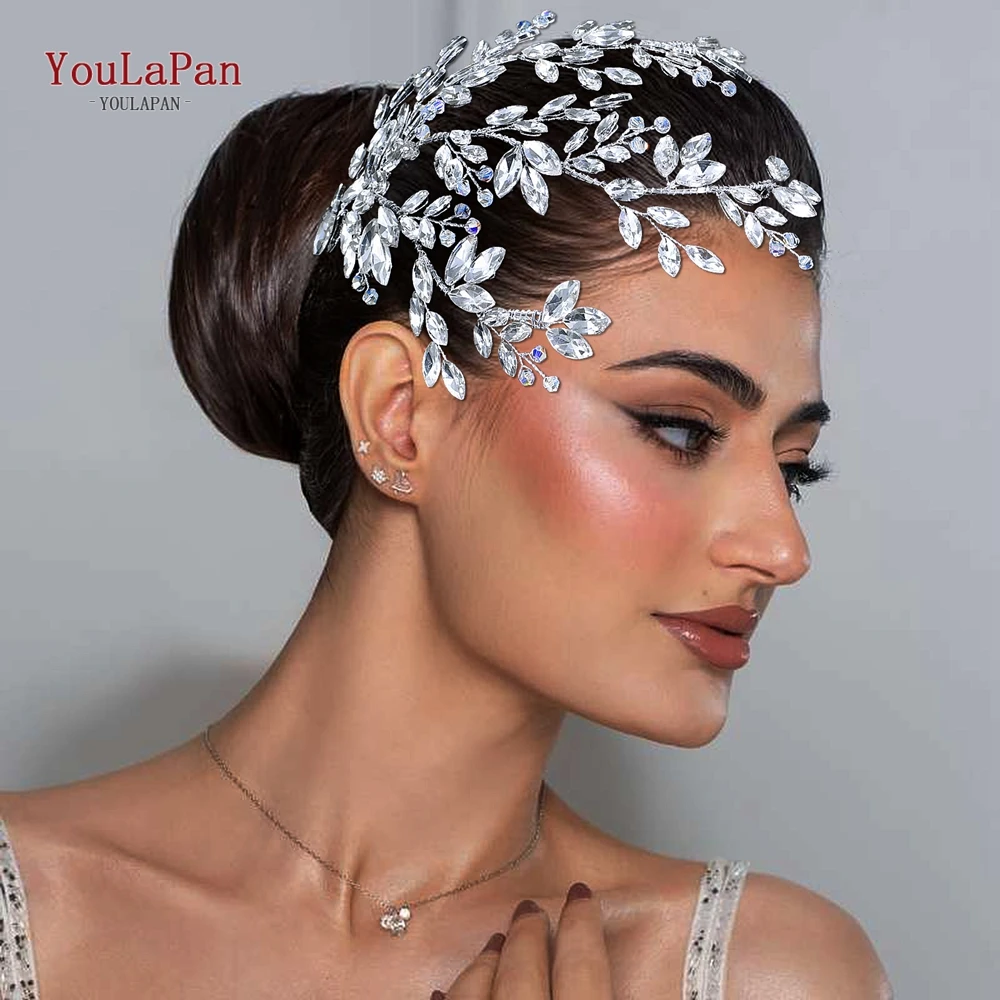 

YouLaPan Shiny Rhinestone Hairwear Wedding Headpiece Bridal Headwear Holiday Hair Accessories Handmade Banquet Headband HP919