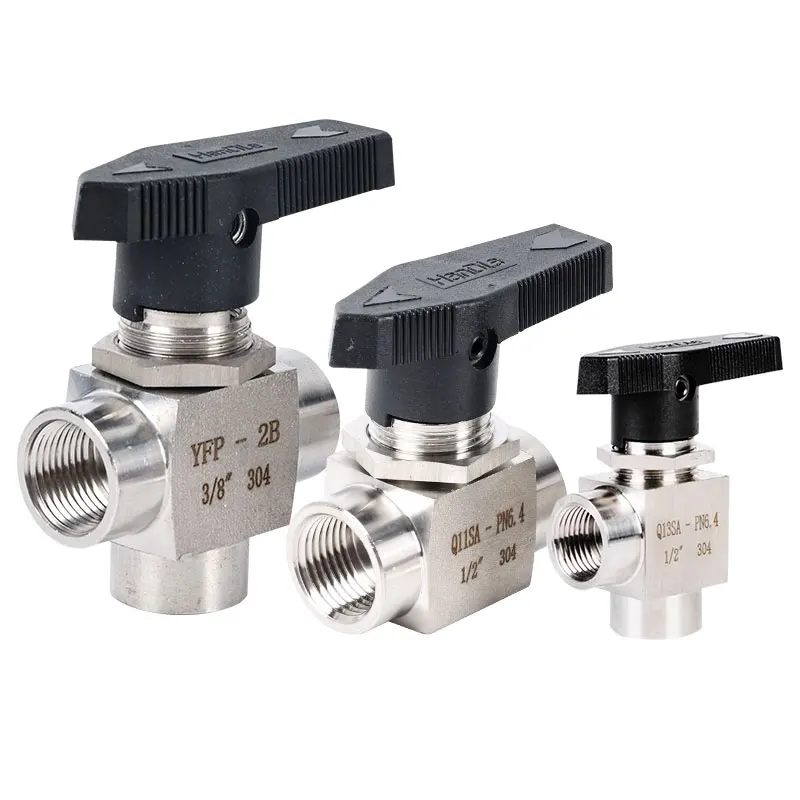 

1/8" 1/4" 3/8" 1/2" 3/4" BSPP NPT Женский прямой коленчатый тройник 3-ходовой запорный шаровой клапан из нержавеющей стали 316 304 915 фунтов на квадратный дюйм LAB
