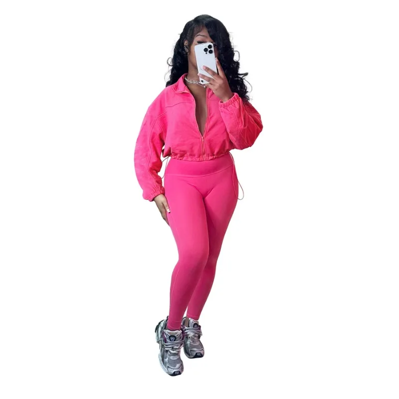 

Fitness Women 2 Piece Set Solid Sweatshirts Skinny Leggings Pants 2024 Autumn New Sporty Streetwear Sexy Club Party Tracksuits