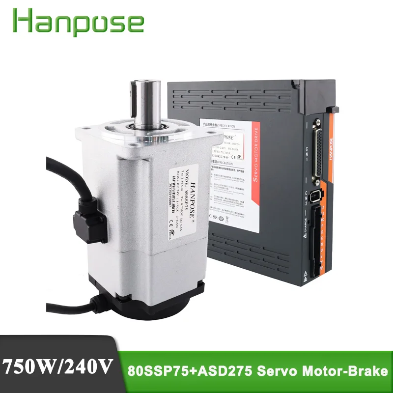 

Сервопривод hanpose 750 кВт 80SSP75 нм ASD275, кабель 3 м, медицинское оборудование, сервомотор переменного тока Вт с комплектом тормозов