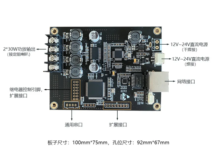 IP Broadcast Audio Module IP Network Pillar / Speaker Dedicated 2x30W Network Power Amplifier Network Decoder