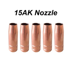 5PCS Nozzle 15AK Welding Torch Consumables MIG Gas Protective Cups Shield Red Copper Accessories MAG