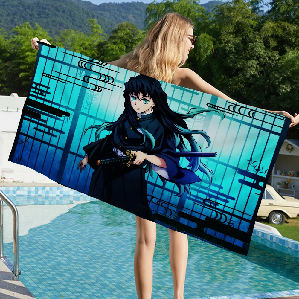 أنيمي Muichiro T-tokito كبير ستوكات مناشف الشاطئ منشفة سريعة الجافة الرمال مناشف الشاطئ بركة منشفة للسفر حمام سباحة اليوغا #3