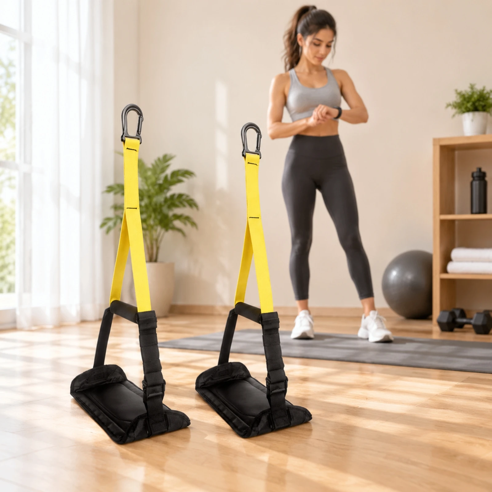 Abdominal Sling with Padded Arm Supports Adjustable Hanging Ab Strap Ab Sling Strap Long-Lasting Easy to Install