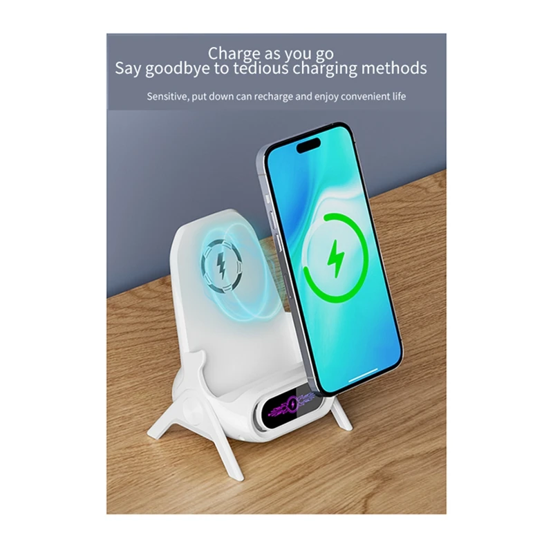 1Set Wireless Fast Charger Wireless Amplification Mobile Phone Tablet Bracket New Small Chair 15W