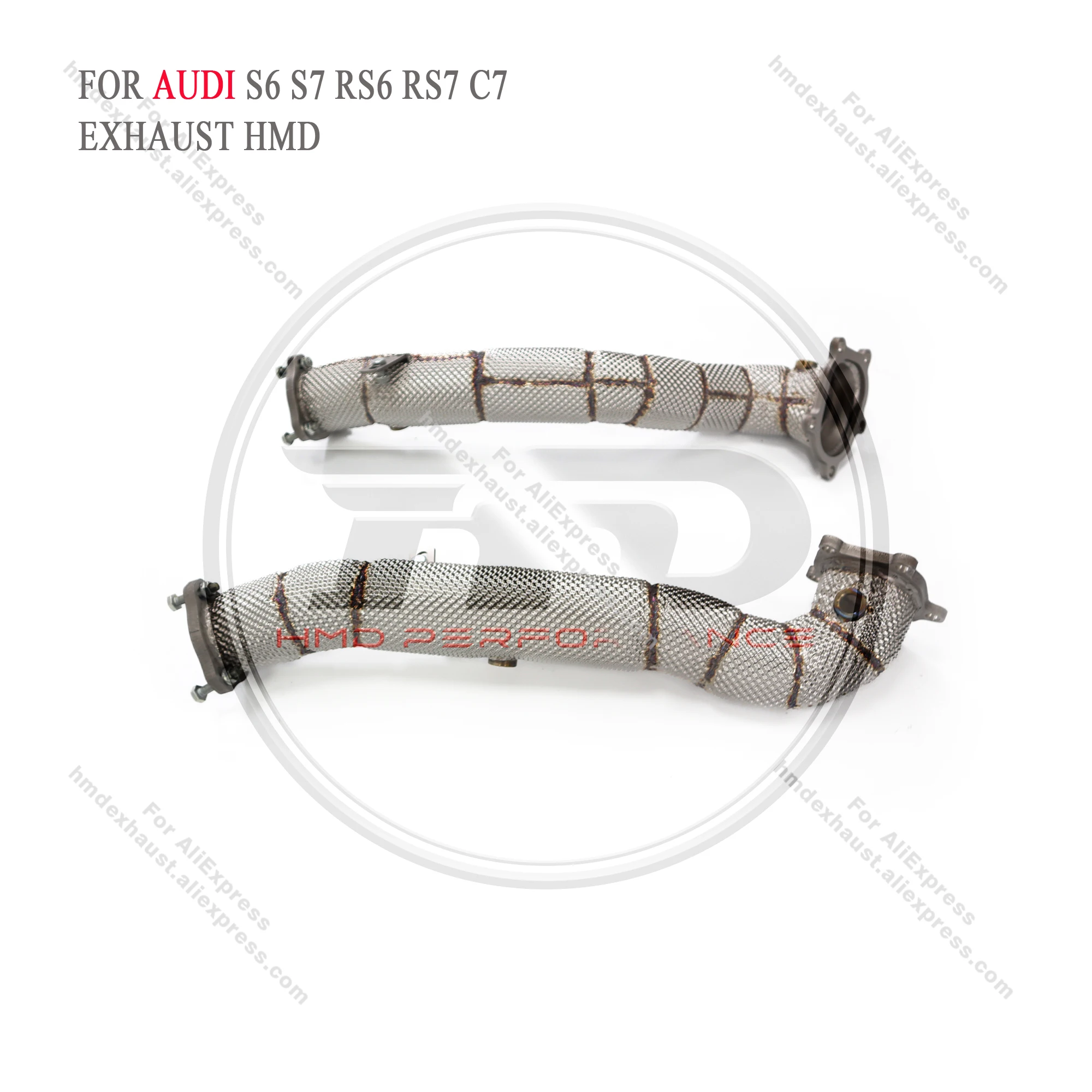 

HMD Exhaust System Downpipe for Audi RS6 RS7 C7 4.0T 2013-2018 High Flow Performance Catalytic Converter Header