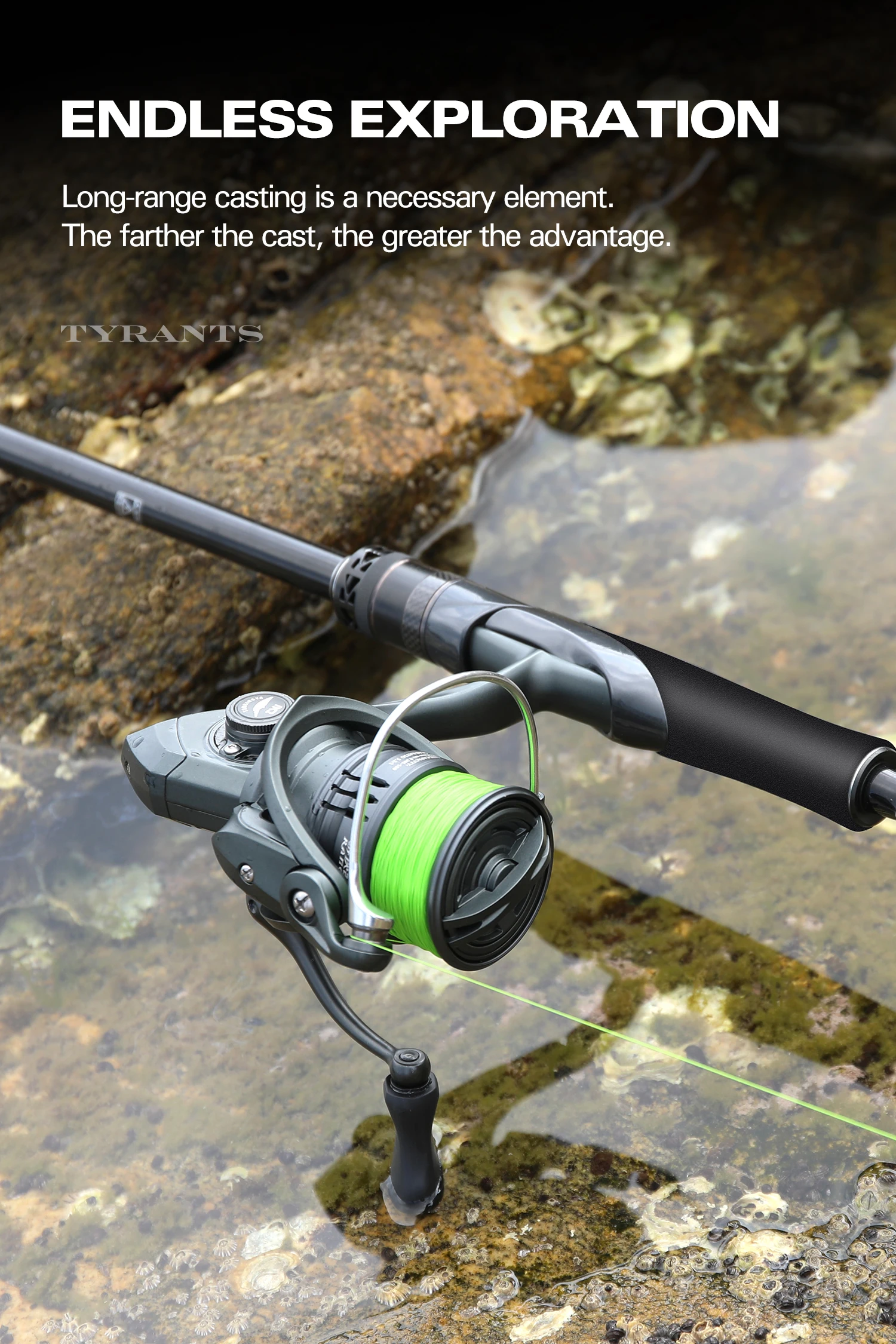 TSURINOYA Inshore Spinnrute TYRANTS S802M S902M S962M S962MH 2-teilige Carbon-Angelrute Hochfester Seebarsch Barracuda – Detail 24