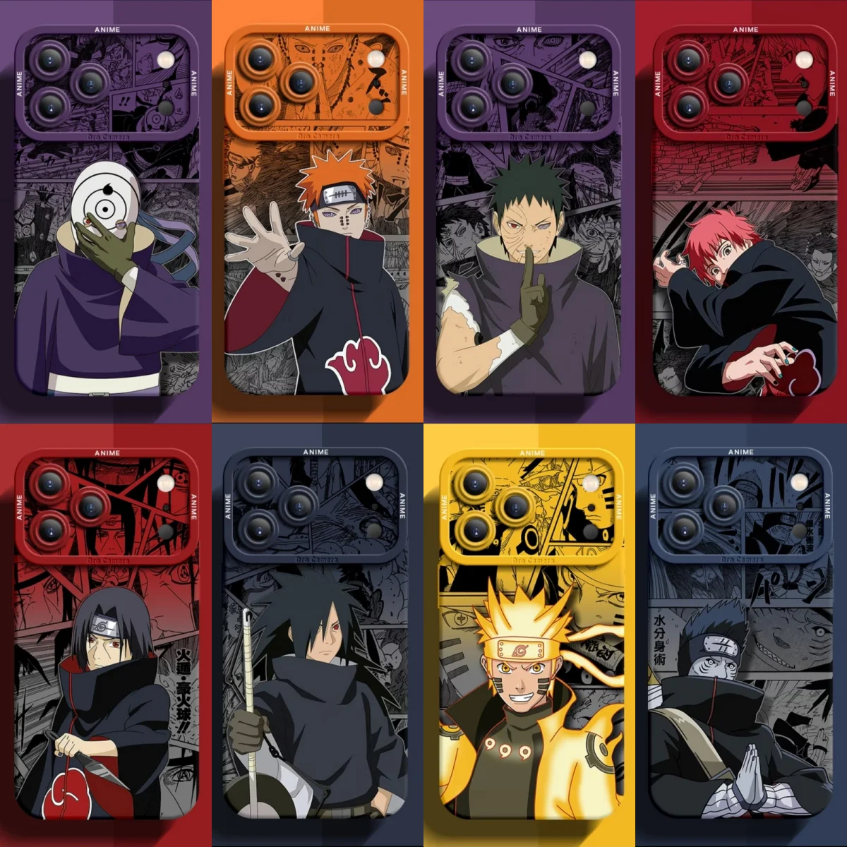 3D Naruto Akatsuki Pain Itachi Handyhülle für iPhone 18 12 13 14 15 16 17 Pro Max Plus 18Pro Kisame Obito Madara Soft Cover