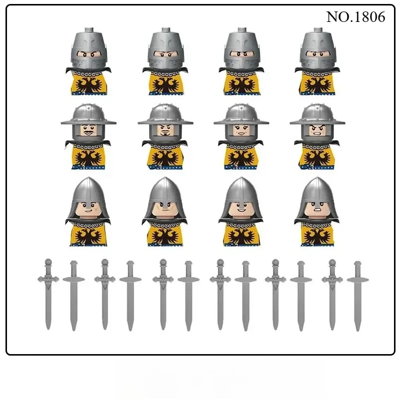 Middle Ages Europe Medieval Roman Warriors Crusader Templar Knights Military Figures Building Blocks Castle King Legion Set view 4