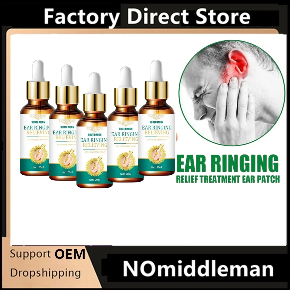 5 pièces 20ml sonnerie d'oreille soulage les gouttes traitement oreille dur Tinnitus symptômes auditifs soins maux d'oreille santé soulager les soins du corps