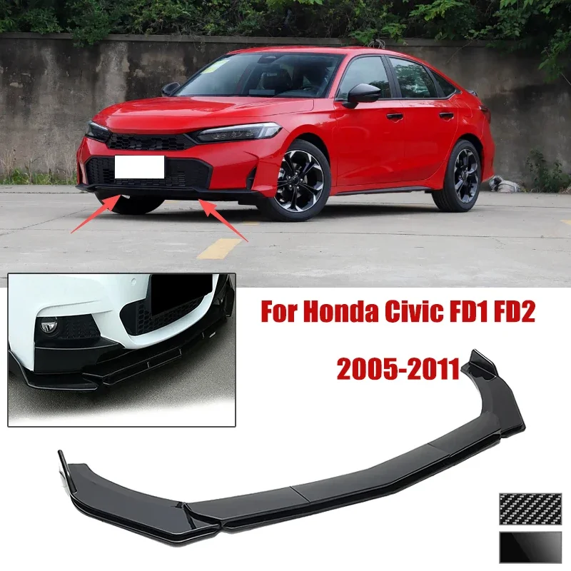 5pcs Front Bumper Shovel For Honda Civic FD1 FD2 2005-2011 Spoiler Front Bumper Deflector Anti Scratch Protection Device