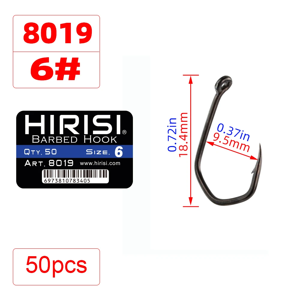 50 stücke Karpfen Angeln Haken Stacheldraht Pinpoint Klaue Haken PTFE Beschichtung High Carbon Edelstahl Eyed Angel Haken 8019