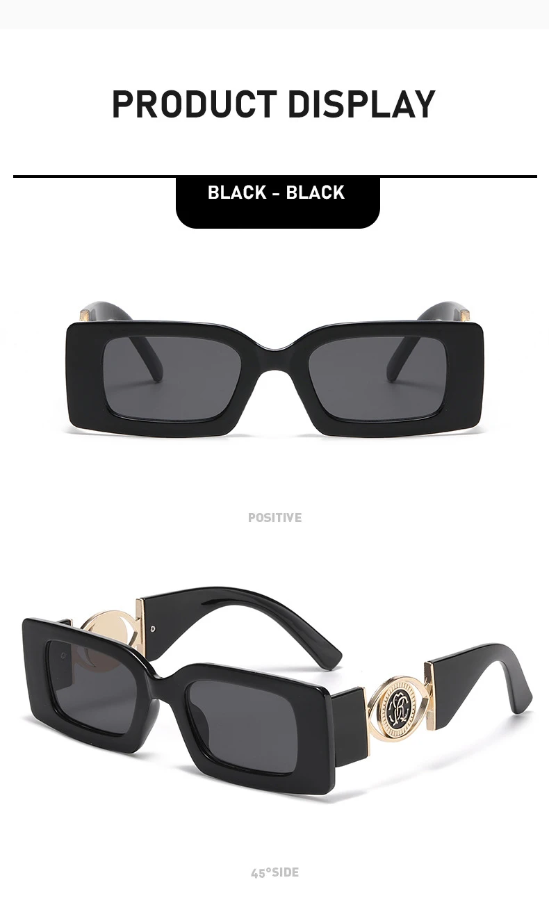 Neue Quadratische Kleine Rahmen Sonnenbrille Für Frauen Straße Fotografie Gläser Fashion Square Moderne Sonnenbrille JH3033 – Detail 8