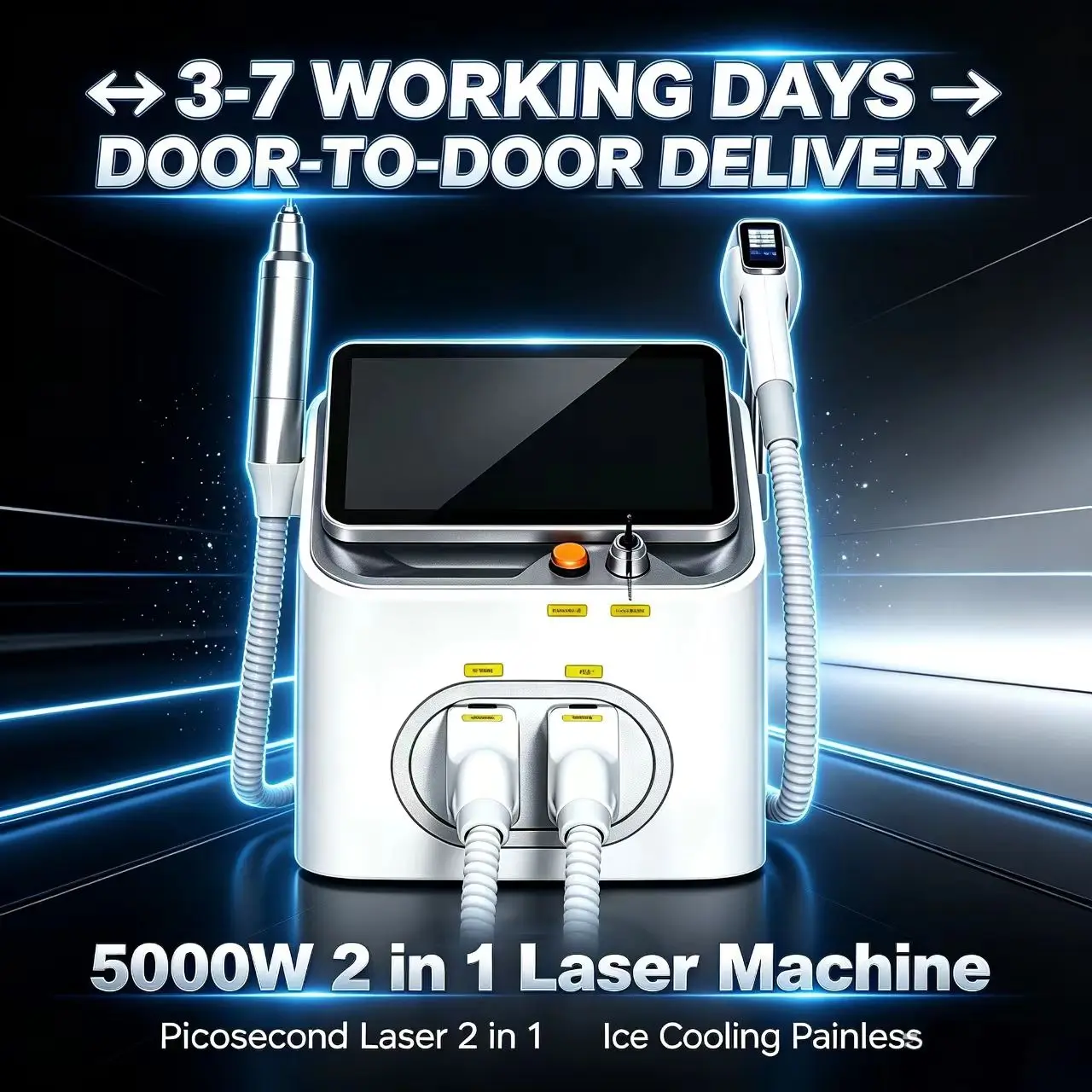10 BARS Soprano 2-in-1 6 Wavelength 808nm Picosecond Diode Laser Device For Permanent Hair Reduction & Tattoo Removal