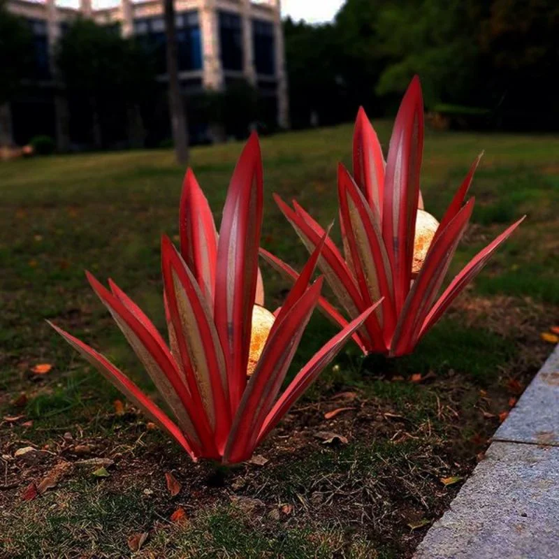 Metalizowane rośliny agawy z agawy Tequila metalowa kreatywna ozdoba żelazna dekoracje do przydomowego ogrodu botaniczna posąg Patio trawnik