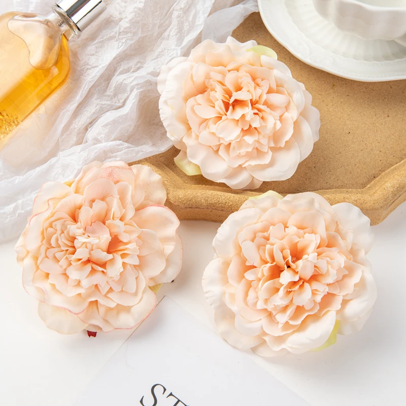 10PC Künstliche Blumen Wohnkultur Hochzeit Garten Rose Bogen Candy Box Kuchen Material Seide Dahlias Gefälschte Pfingstrose Weihnachten Girlande