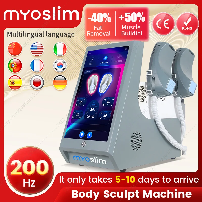 

Myoslim Sculpt Machine 15Tesla 6500w EMS RF Fat Slimming Burning Muscle Stimulation Body Sculpting 15 Electromagnetic Therapy