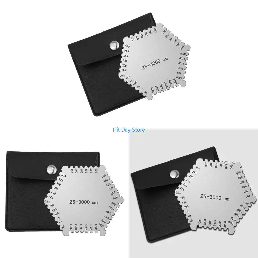 F92C High Measuring Tool Manual Measurement Thickness Gauge Paint Thickness Gauge Hexagon Wet Film Comb Stainless