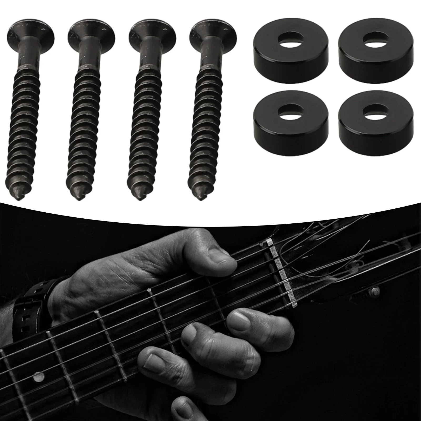 

Joint Ferrule Screw 4 Set Plate Bushings&Bolts Electric Guitars Instrument Mounting Neck 14 Mm Diameter Basses