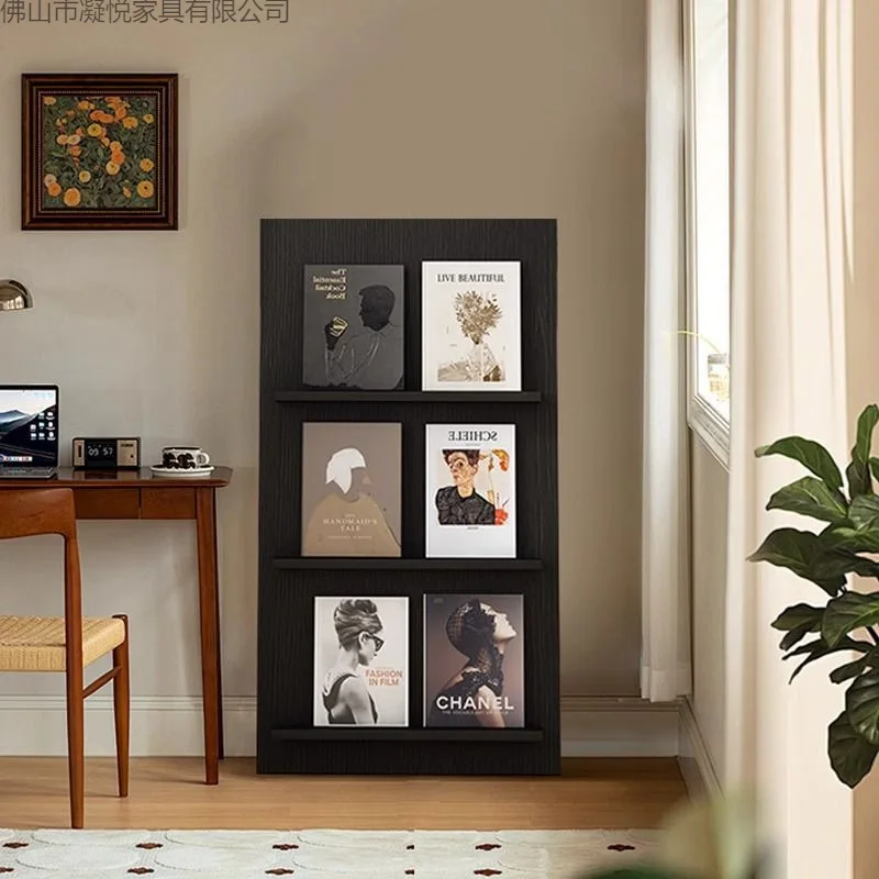 Display stand Floor-to-ceiling album display stand Against the wall Newspaper shelf Multifunctional bookshelf