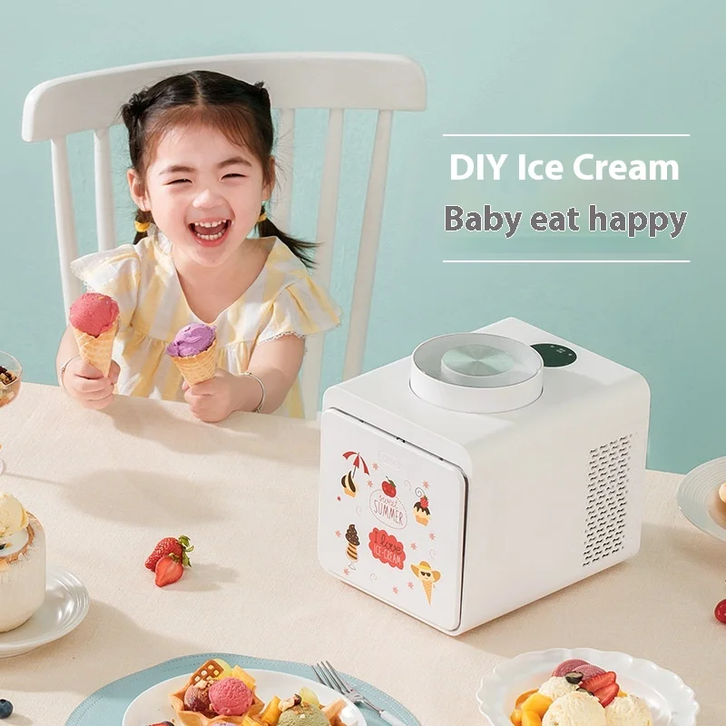 

unique110V US-Regulated Portable Automatic Ice Cream & Yogurt Machine Electric for Home Use-for Fruit Cones Milk Frozen Desserts