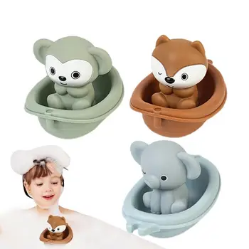 Bath Boats For Kids 6X Floating Stackable Water Table Toys Shower Beach Bathtub Toys With Animal Bath Toys For Toddler Birthday