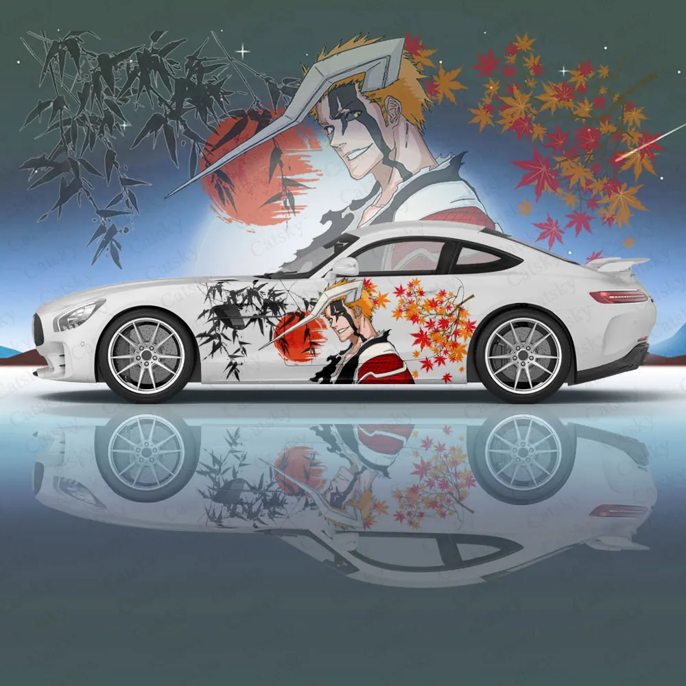 Anime KUROSAKI ICHIGO BLEACH Car Sticker for Universal Large Car Decal Auto Parts Car Sticker for Universal Car Decoration 2pcs