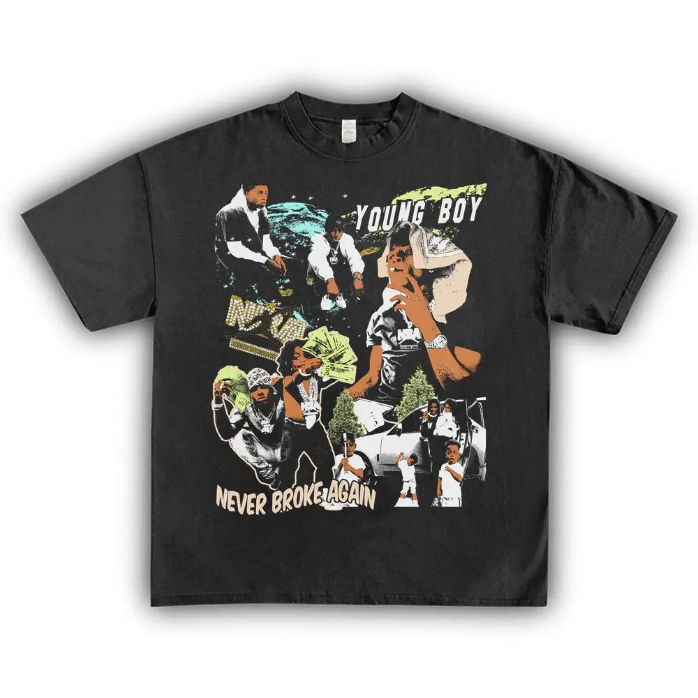 

Homage Tees Young Boy Hip Hop Singer American Retro Street Loose Heavy ort Sve T-irt Cotton Antibacterial Summer Faion