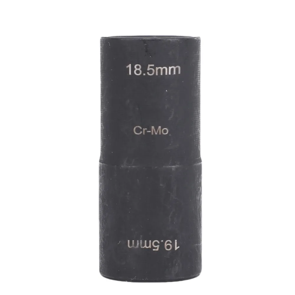 1/2-Inch Drive Lug Nut Flip Socket 18.5mm 19.5mm CR-MO Double Ended Wheel Socket Double Ended Lug Nut Extractor Auto Shop