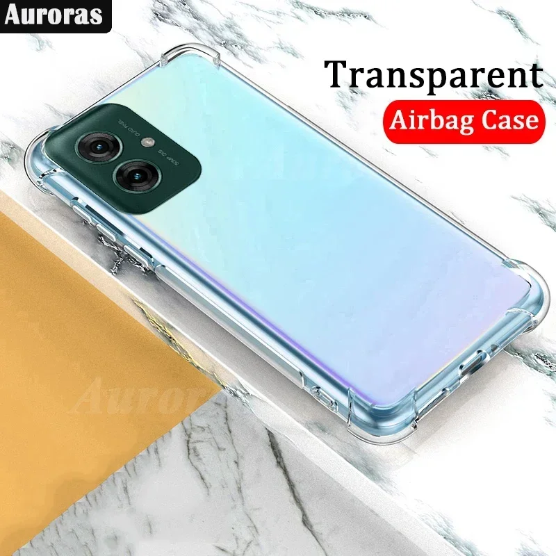 

Shockproof Clear Phone Case For Moto G55 G35 Clear Shockproof Silicone Soft Back Cover For Moto G15 Power E15 G05 G35 G55 Moto