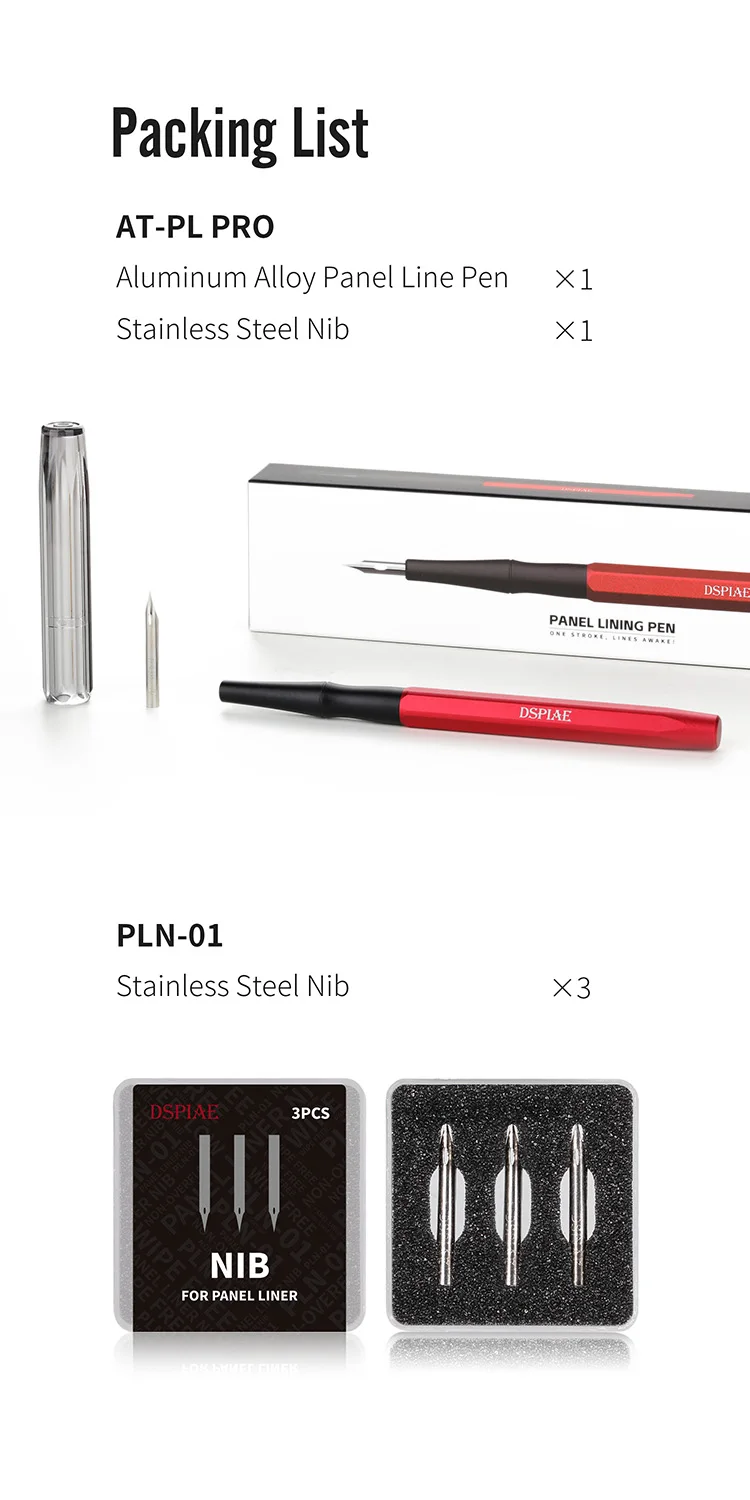 DSPIAE AT-PL Pro Aluminiumlegierung Panel-Line-Stift Anti-Roll Sechseckiger Schaft Ergonomisch 14,5g Edelstahlspitze für Modellbau-DIY-Werkzeug – Detail 9