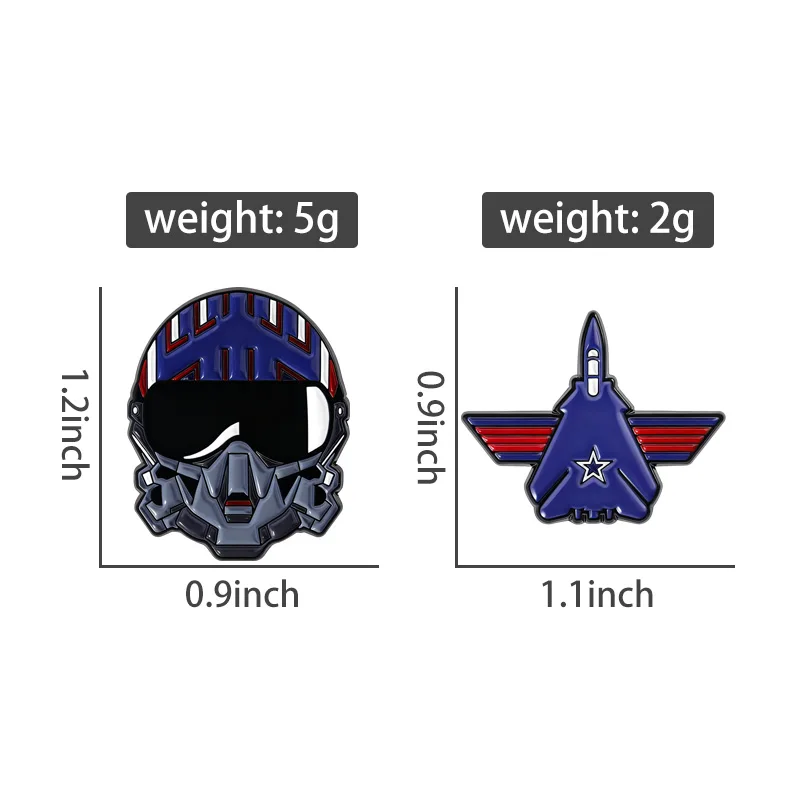 Retro Navy Fighter Weapons & Flight Helmet Enamel Pins Air Force Army Military Movie Periphery Badge Lapel Brooches Jewelry Gift