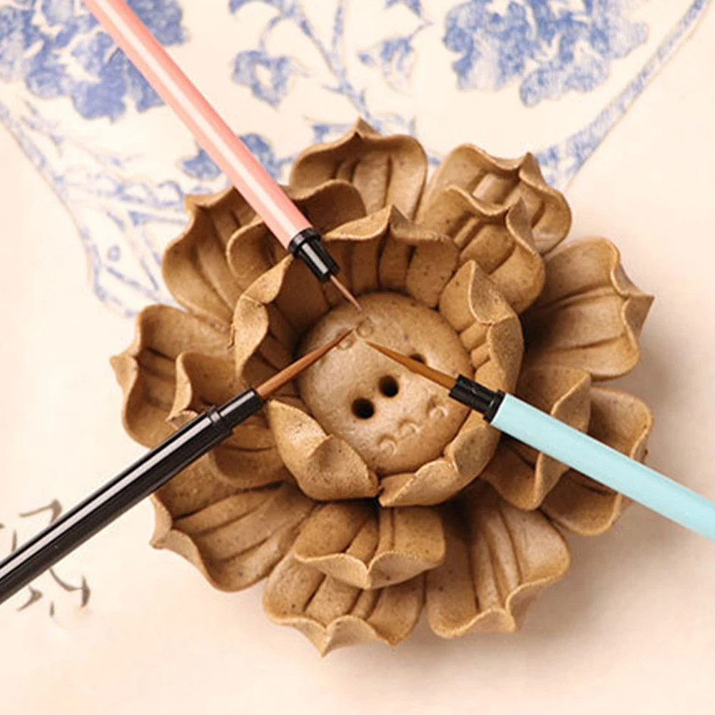 

3 Pcs Paint Brush Color Hook Line Pen Fine Detail Watercolor Chinese Brushes for Very Painting