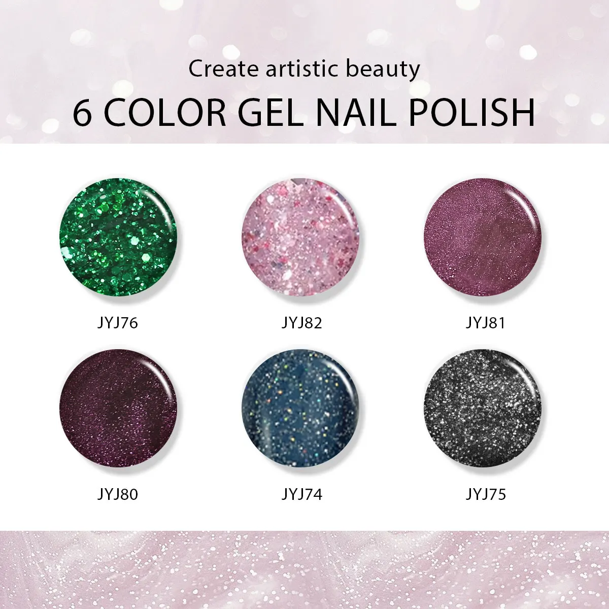 مجموعة GAVY مكونة من 6 قطع من مجموعات جل الأظافر، مع تأثير معالجة بالأشعة فوق البنفسجية/LED اللامعة، مثالية لصالونات الأظافر على أطراف الأصابع، مناسبة للمنزل بنفسك