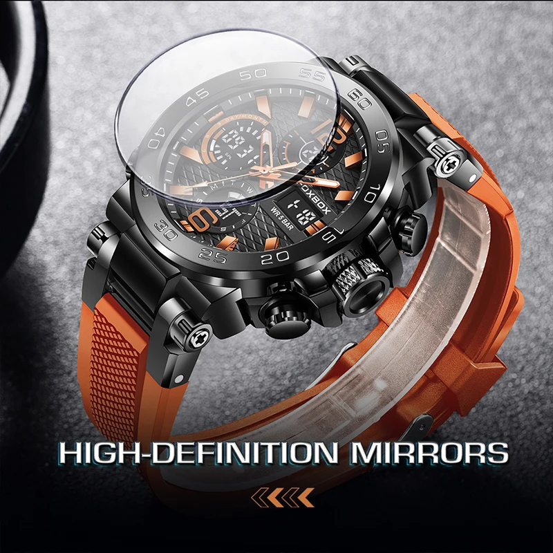 LIGE 2025 Digital Men Military Watch 50m Waterproof Wristwatch LED Quartz Clock Sports Watch Male Big mens watch reloj hommes