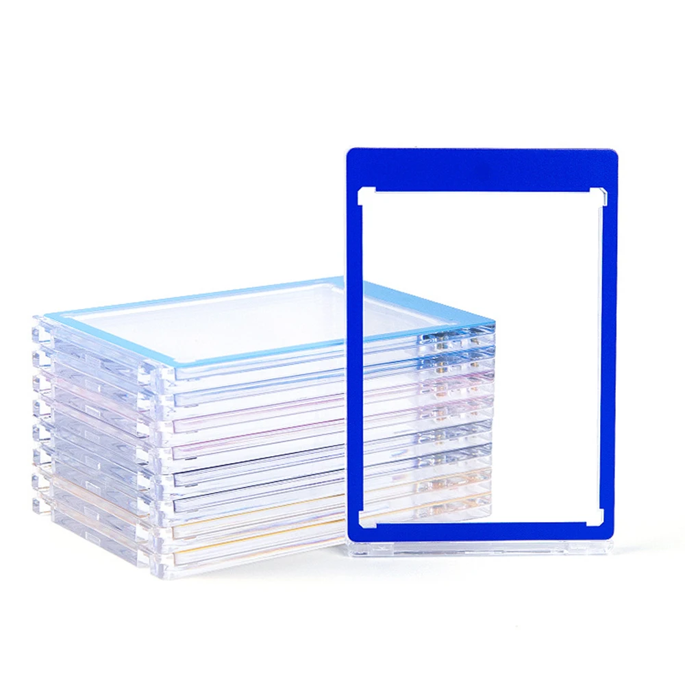 35PT Color Border Magnetic Card Brick Acrylic Card Holder Trading Collectible Card Display Protective Storage Case Gifts
