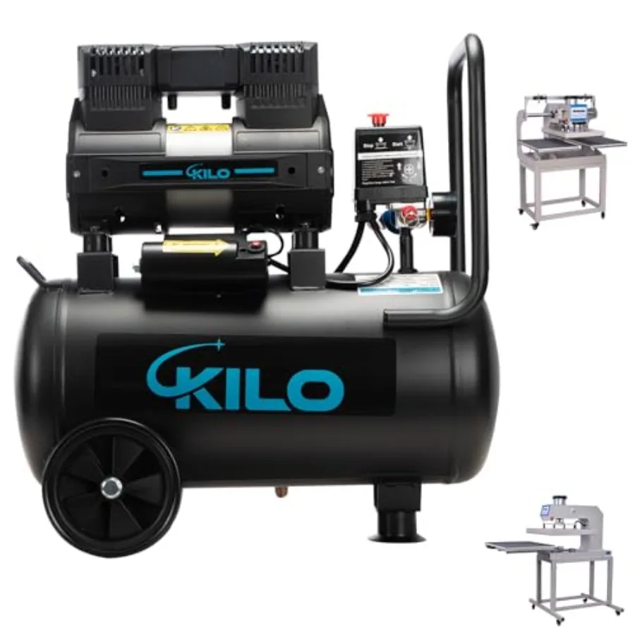 

OilFree Air Compressor 6.3 Gallon 2 Gallon 1.0HP 1.2HP 115116PSI Ultra Quiet 6065dB Ideal for Auto Repair Tire Inflation Spray
