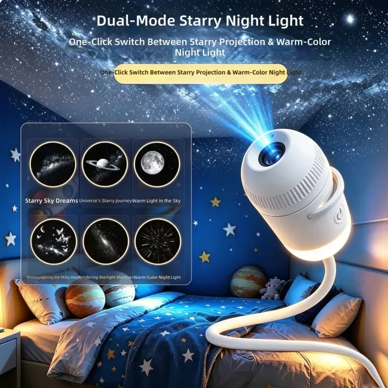 For Starry Sky Night Light Projector Moon Galaxy Lamp Romantic Atmosphere Bedroom Bedside Sleep Aid Gift