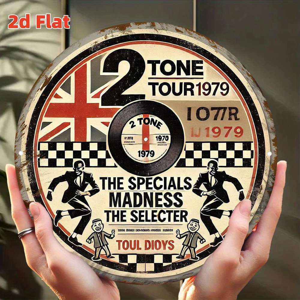 ملصق عتيق 2D مسطح بلونين 1979 - لافتة فنية جدارية من الألومنيوم متينة لمحبي الموسيقى، لوحة معلقة داخلية/خارجية #1