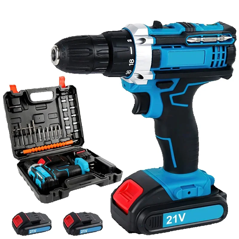 Perceuse à percussion sans fil 21V, tournevis électrique 45Nm, marteau perforateur électrique, Mini perceuse sans fil, batterie Lithium-Ion, outil électrique