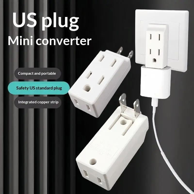 New 1/2/3/4pcs 3 In 1 Wall Outlet Extension US Electrical Socket 125 Degree Plug Adapter Mexico Canada Travel Aadapter Portable