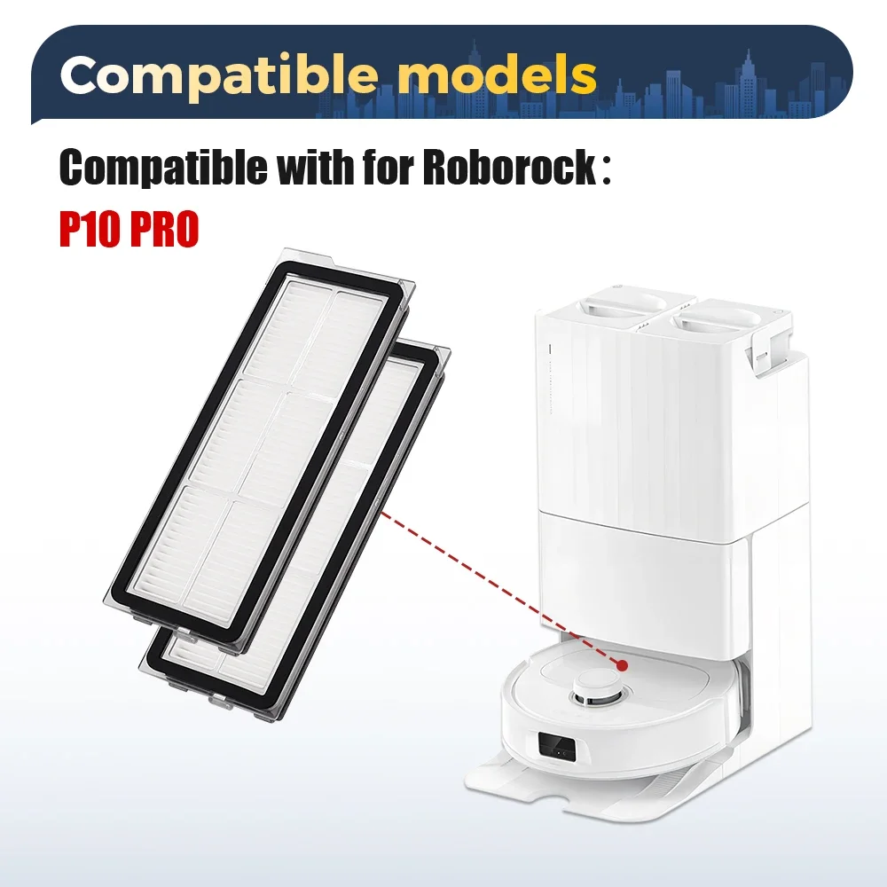 Roborock P10 Pro/ P20 Pro/Qrevo Maxv/Qrevo Curv 로봇 식 진공 청소기 액세서리 용 HEPA 필터 세척 가능 필터 커버 부품