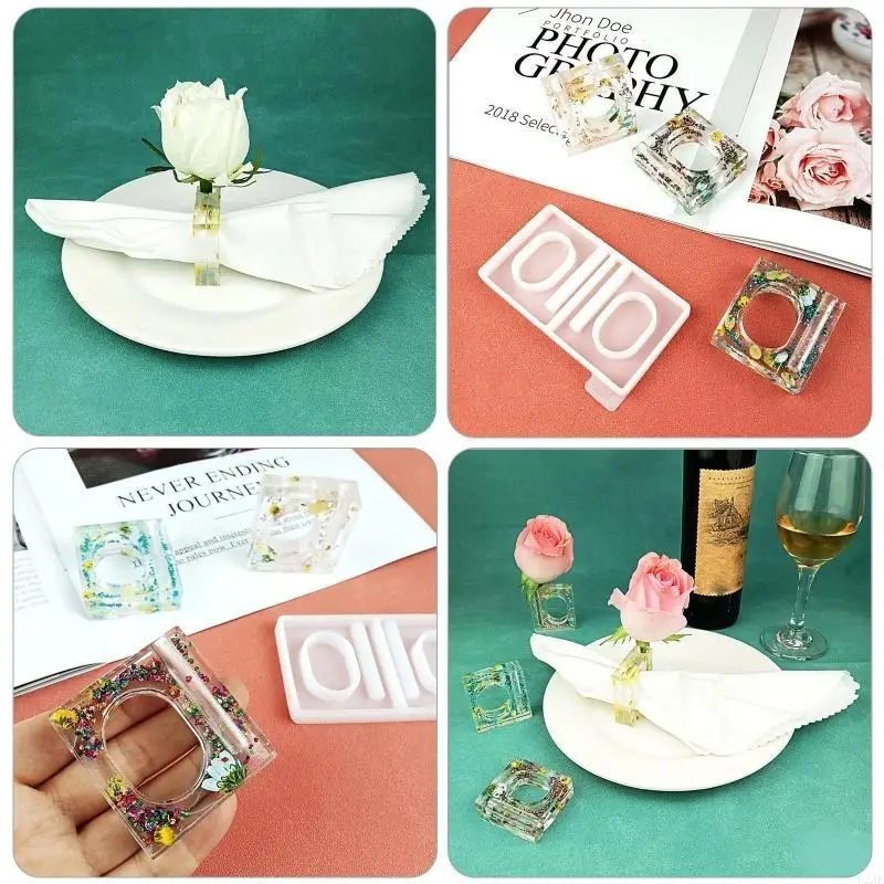Napkin Holder Ring Resin Mold Silicone Epoxy Resin Casting Mould DIY Crafts