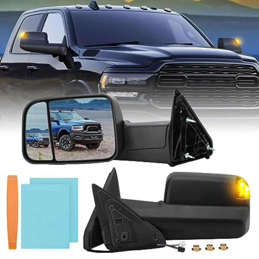 

Зеркало заднего вида для пассажирской стороны, совместимое с Dodge Ram 1500 2009-2018, Dodge Ram 2500 3500 2010-2018, с электроприводом и обогревом.