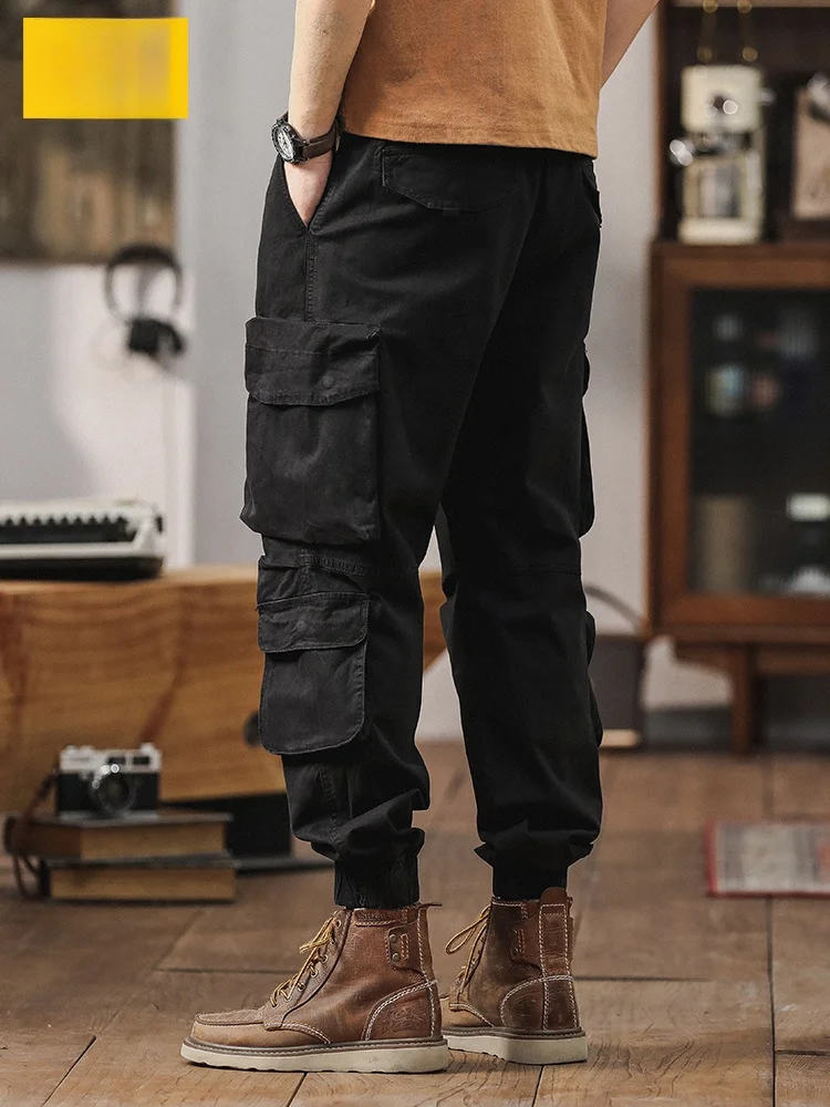 

DTDT Men's Outdoor Casual Cotton Pants Spring Summer Thin Elastic Workwear Trousers Breathable Straight Leg Long Trousers