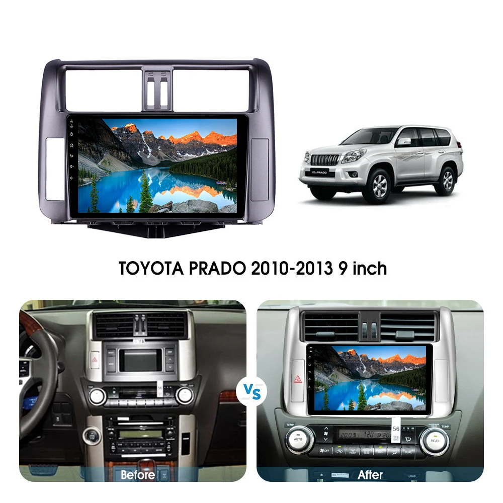 

Eunavi Android auto Car Radio For Toyota Prado 2010 - 2013 Multimedia Player Head unit 2 Din 2din Stereo Audio GPS 4G Carplay