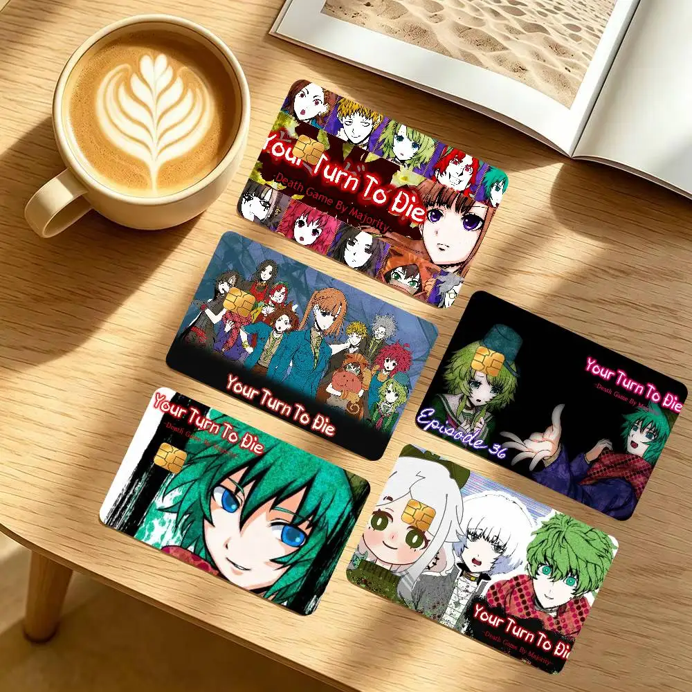 Game Your Turn to Die Death  Anime Credit Card Skin Stickers For Bank Card Bus Metro Card Sticker Waterproof Women