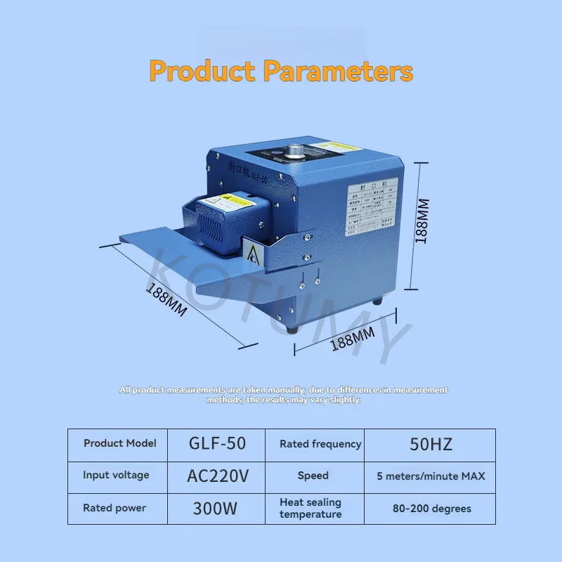 GLF-50 Roller Sealing Machine Rustproof Wear Resistant Body Safe Heating Core For Global Packaging Merchants Bulk Wholesale