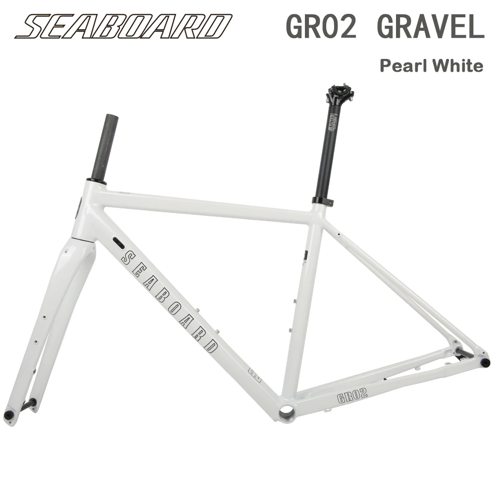 

2022 NEW Seaboard GRAVEL Disk Brake Road Bicycle Frame Pearl White With Carbon Fork Aluminum Alloy Thru Axle 12x142mm Frameset