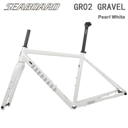 2022 NEW Seaboard GRAVEL Disk Brake Road Bicycle Frame Pearl White With Carbon Fork Aluminum Alloy Thru Axle 12x142mm Frameset